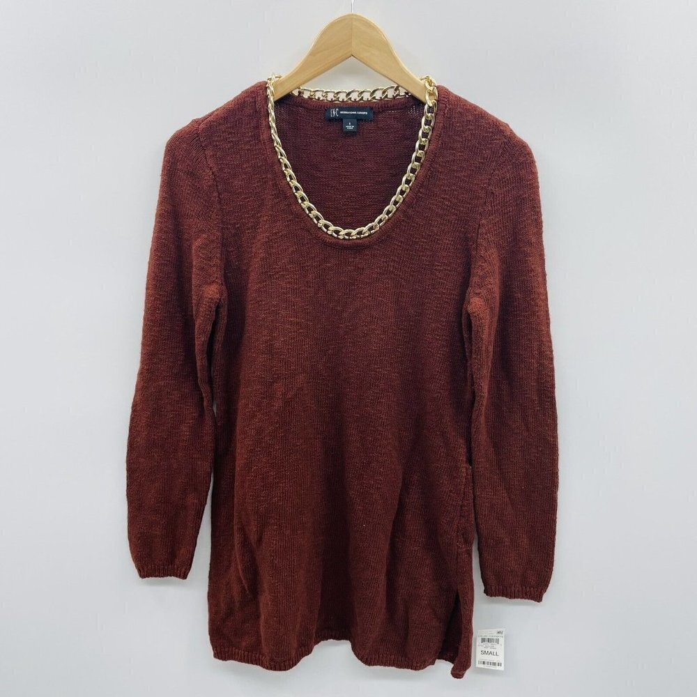 INC International Concepts Small Chain-Embellished Tunic Pullover Sweater‎ $89 - Picture 4 of 9
